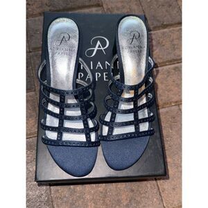 Adrianna Papell Women's Strappy Mule Sandals Navy Blue Size 6.5M